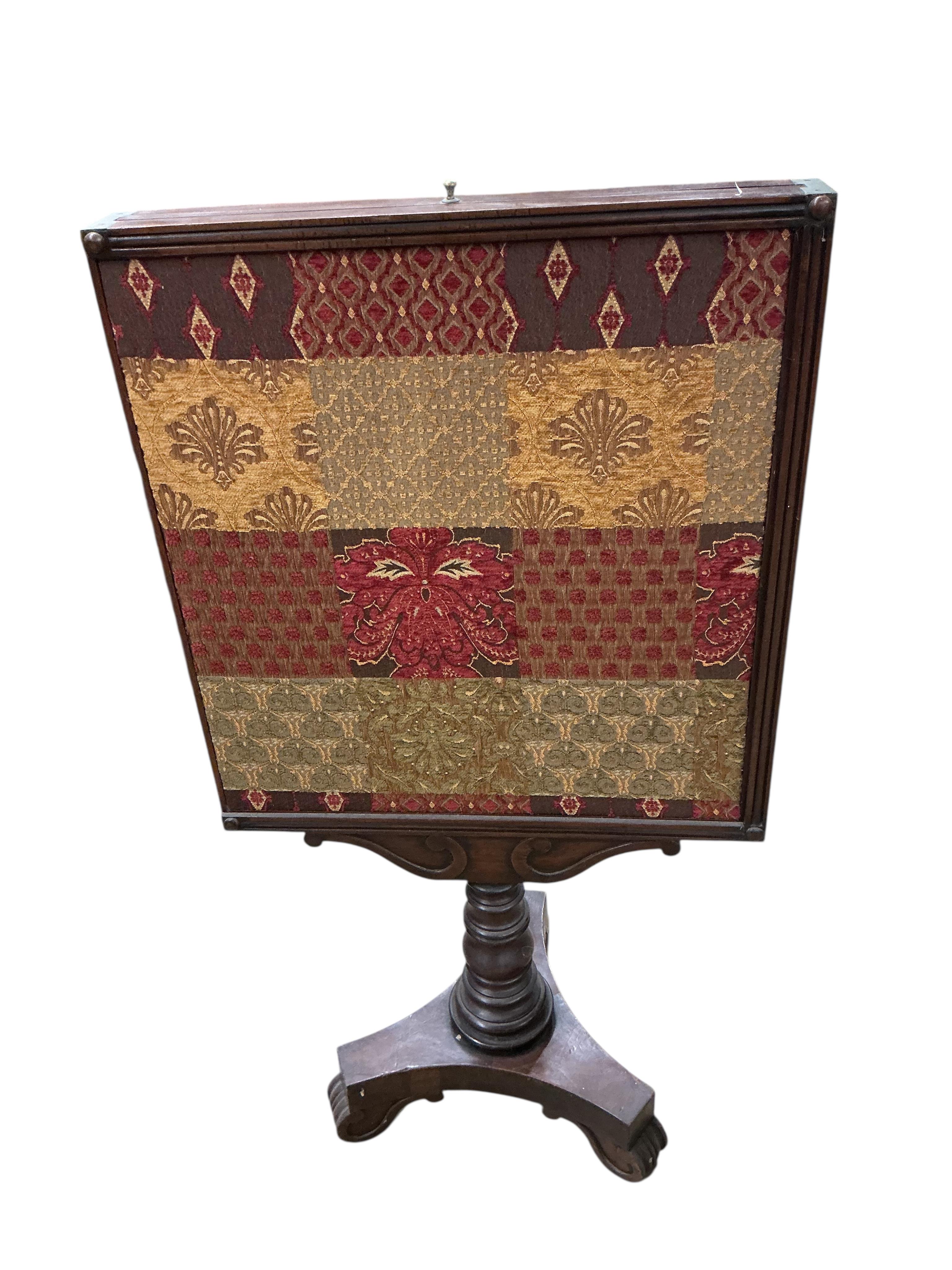 A Regency multi panel firescreen, width 61cm, height 112cm